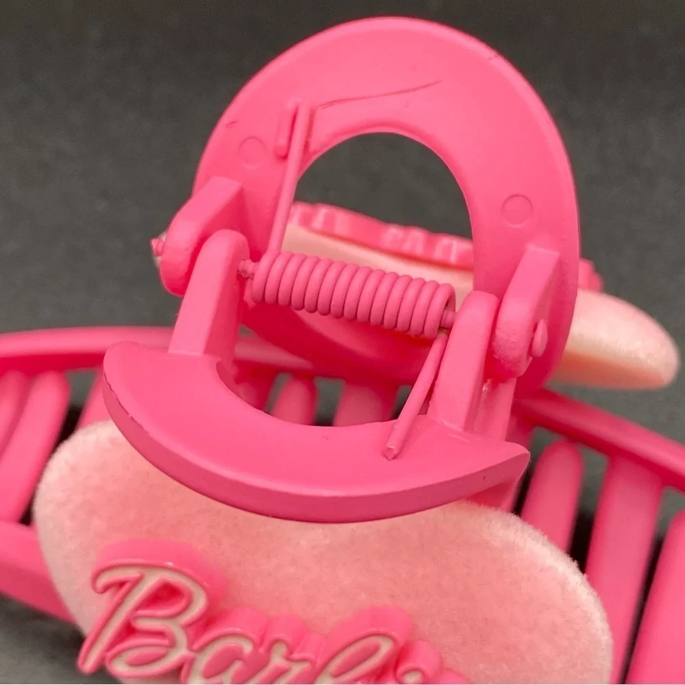 Barbie Pink Heart Matte Hair Claw Large